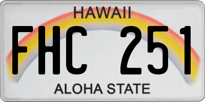 HI license plate FHC251