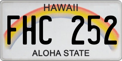 HI license plate FHC252
