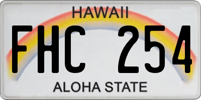 HI license plate FHC254