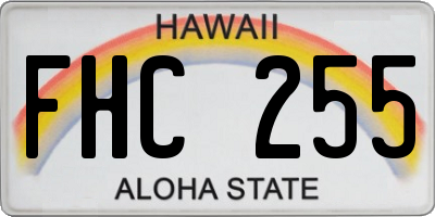 HI license plate FHC255
