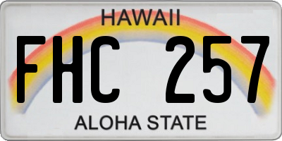 HI license plate FHC257