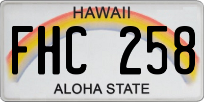 HI license plate FHC258
