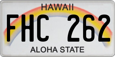 HI license plate FHC262