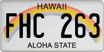 HI license plate FHC263