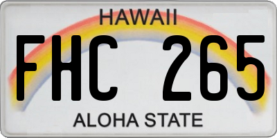 HI license plate FHC265