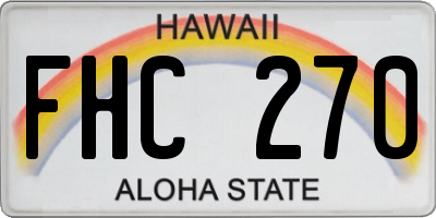 HI license plate FHC270