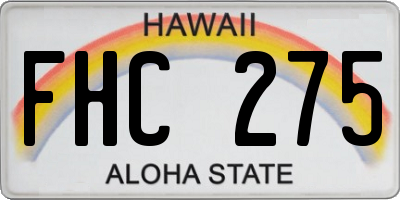 HI license plate FHC275