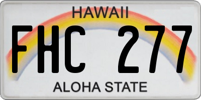 HI license plate FHC277