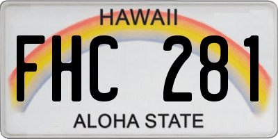 HI license plate FHC281