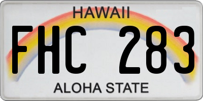 HI license plate FHC283
