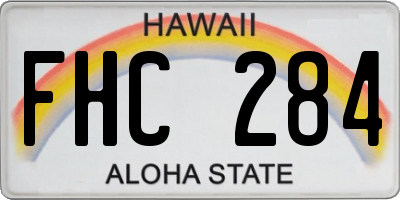 HI license plate FHC284