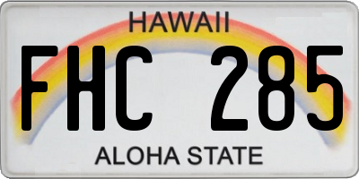HI license plate FHC285