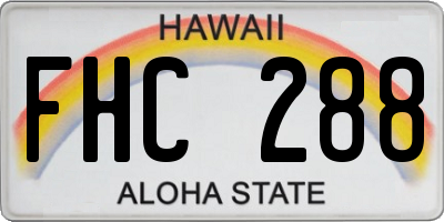 HI license plate FHC288