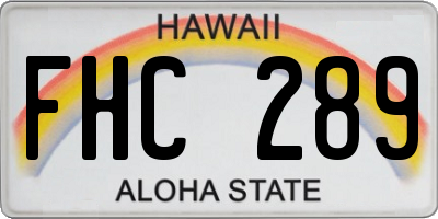 HI license plate FHC289
