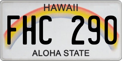 HI license plate FHC290