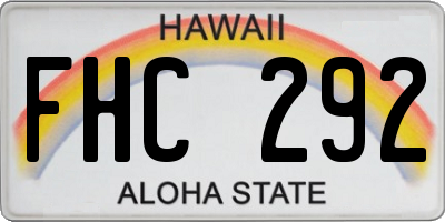 HI license plate FHC292