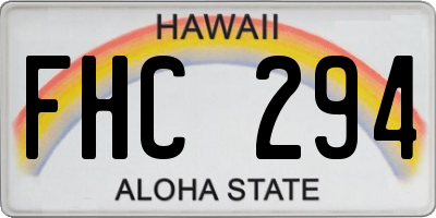 HI license plate FHC294