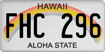 HI license plate FHC296