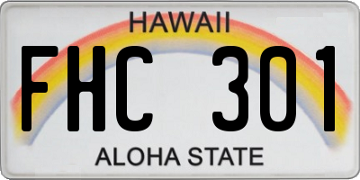 HI license plate FHC301
