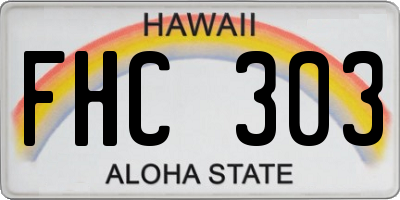 HI license plate FHC303