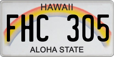 HI license plate FHC305