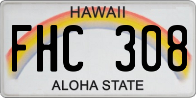 HI license plate FHC308