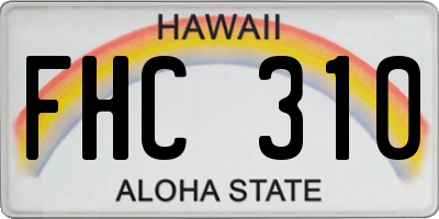 HI license plate FHC310