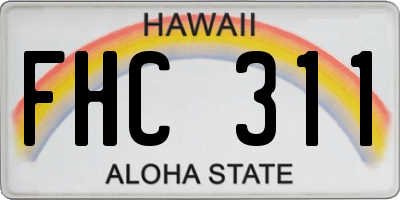 HI license plate FHC311