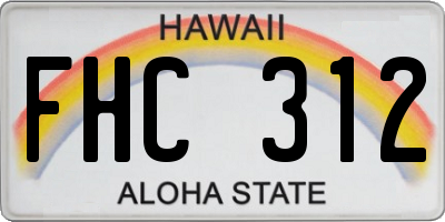 HI license plate FHC312