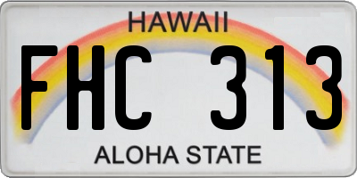 HI license plate FHC313