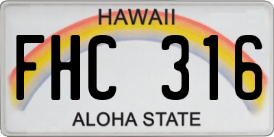 HI license plate FHC316