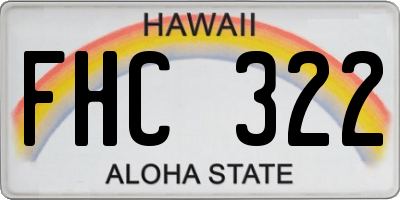 HI license plate FHC322