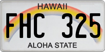 HI license plate FHC325