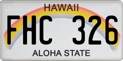 HI license plate FHC326