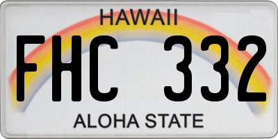 HI license plate FHC332