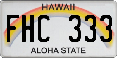 HI license plate FHC333