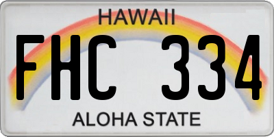 HI license plate FHC334