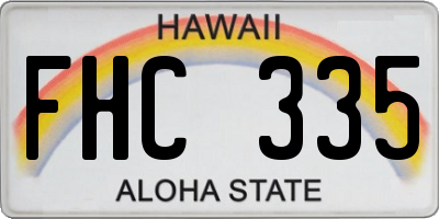 HI license plate FHC335