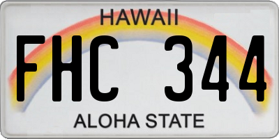 HI license plate FHC344