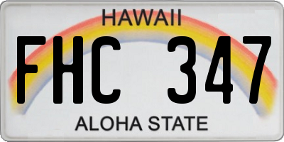 HI license plate FHC347