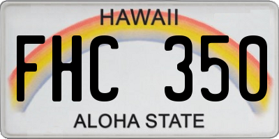 HI license plate FHC350