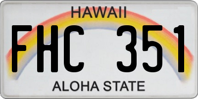 HI license plate FHC351