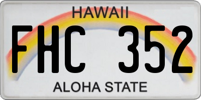 HI license plate FHC352