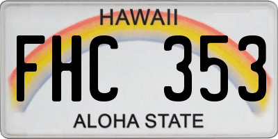 HI license plate FHC353
