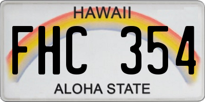 HI license plate FHC354