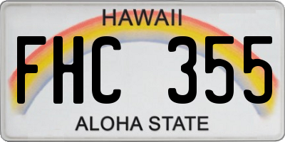 HI license plate FHC355