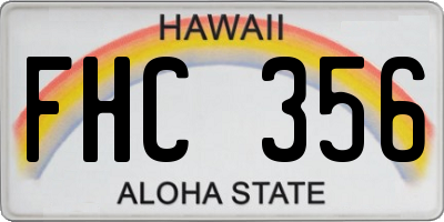 HI license plate FHC356