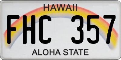 HI license plate FHC357