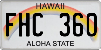 HI license plate FHC360