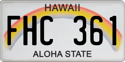 HI license plate FHC361